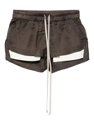 Rick Owens Stylish Boxers With Drawstring And Pockets In Brown