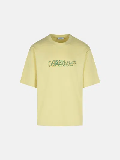 Off-white Cloudy Arrow Skate Crewneck T-shirt In Yellow