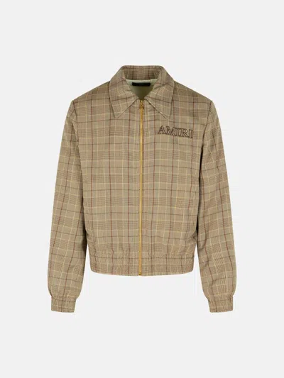 Amiri Virgin Wool Blend Jacket With Point Collar In Brown