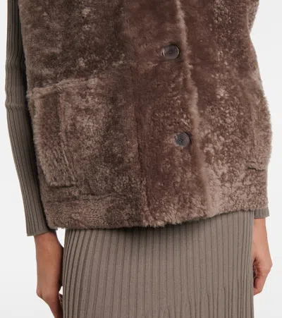 Joseph Reversible Shearling And Leather Vest In Brown