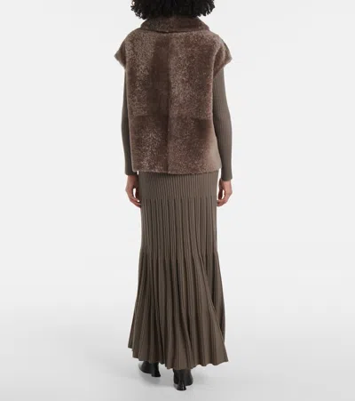 Joseph Reversible Shearling And Leather Vest In Brown