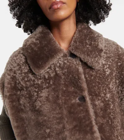 Joseph Reversible Shearling And Leather Vest In Brown
