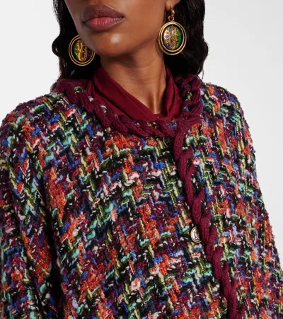 Etro Wool, Mohair, And Cotton-blend Cape In Brown