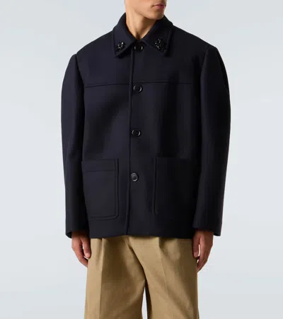 Simone Rocha Embellished Wool-blend Jacket In Black