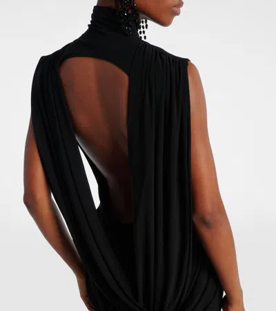 Nina Ricci Draped High-neck Maxi Dress In Black