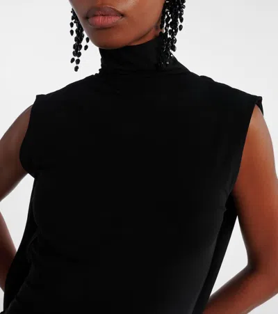 Nina Ricci Draped High-neck Maxi Dress In Black