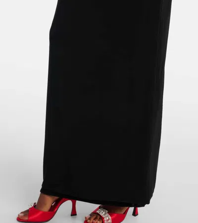 Nina Ricci Draped High-neck Maxi Dress In Black
