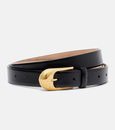Khaite Dome 25mm Leather Belt In Black