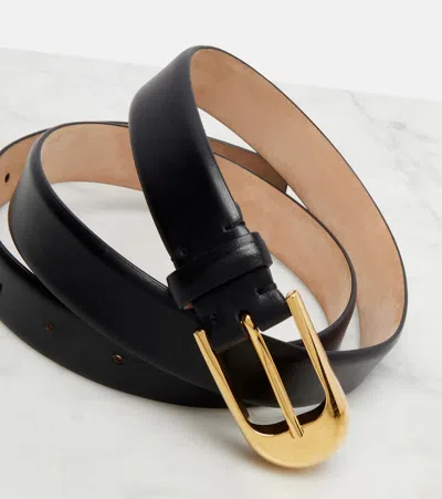 Khaite Dome 25mm Leather Belt In Black