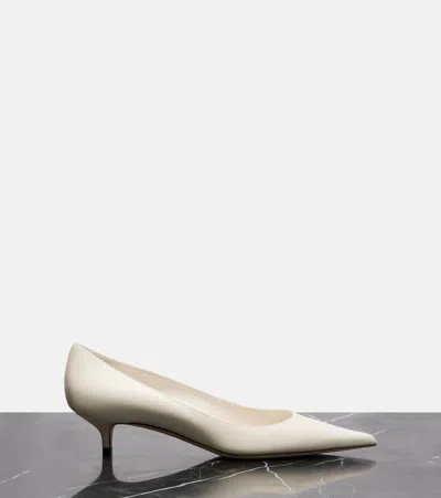 Jimmy Choo Amelia Leather Kitten-heel Pumps In Neutral