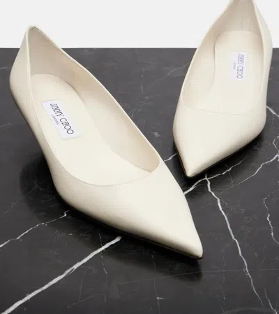 Jimmy Choo Amelia Leather Kitten-heel Pumps In Neutral