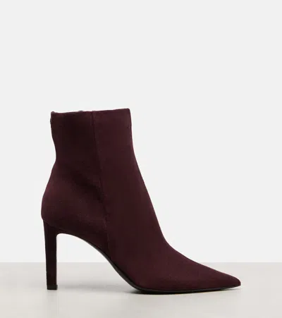 Jimmy Choo Frankie 85 Suede Ankle Boots In Burgundy