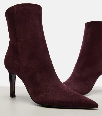 Jimmy Choo Frankie 85 Suede Ankle Boots In Burgundy