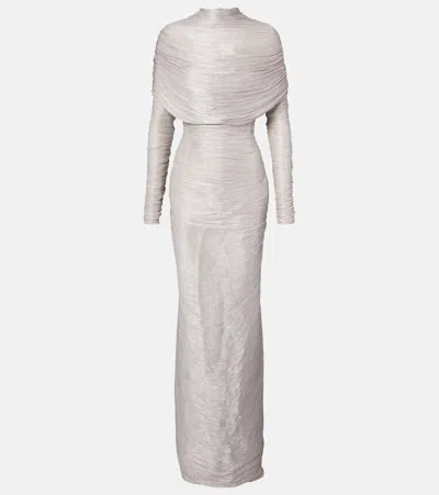 Marmar Halim Ruched Gown In Gray