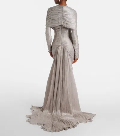 Marmar Halim Ruched Gown In Gray