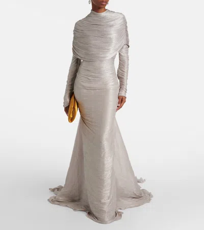 Marmar Halim Ruched Gown In Gray
