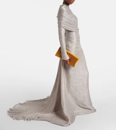 Marmar Halim Ruched Gown In Gray