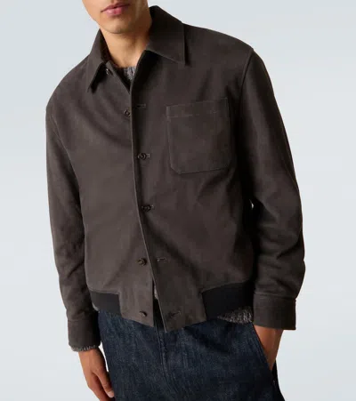 Frame Suede Bomber Jacket Old Black