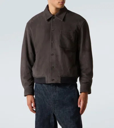 Frame Suede Bomber Jacket Old Black