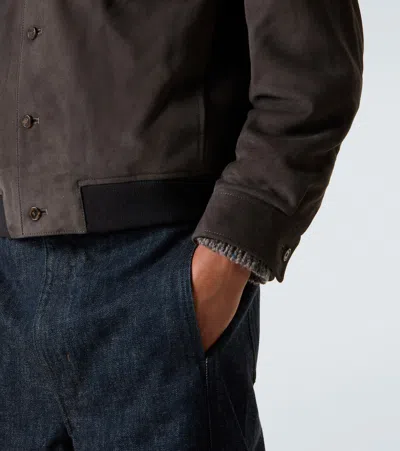 Frame Suede Bomber Jacket Old Black