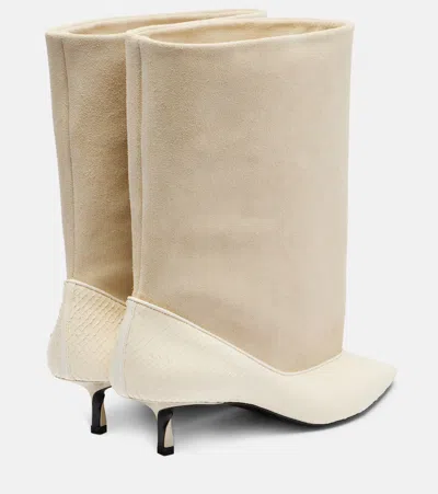 Jacquemus Tourni Leather And Suede Ankle Boots In Brown