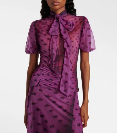 ELULO蝴蝶结细节透视女式上衣