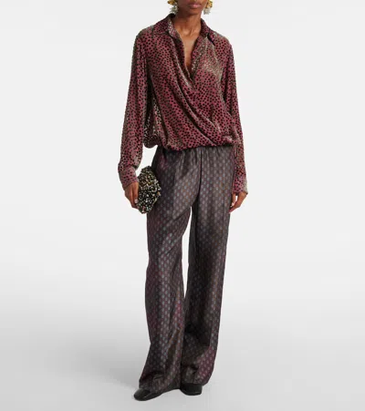 Dries Van Noten Pink Polka Dot Silk Blend Shirt Women In Pink