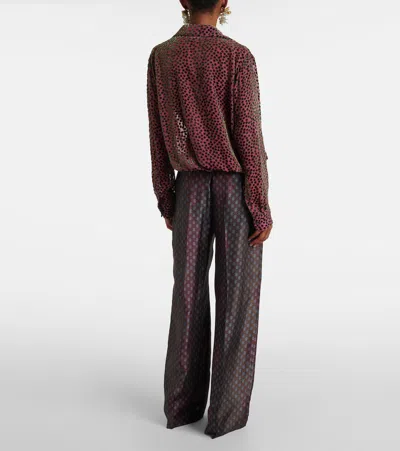 Dries Van Noten Pink Polka Dot Silk Blend Shirt Women In Pink