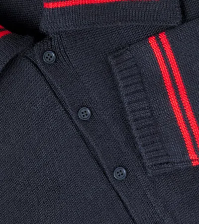 Tinycottons Tiny Striped Wool-blend Cardigan In Blue