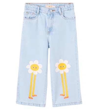 Tinycottons Daisies Straight Jeans In Blue