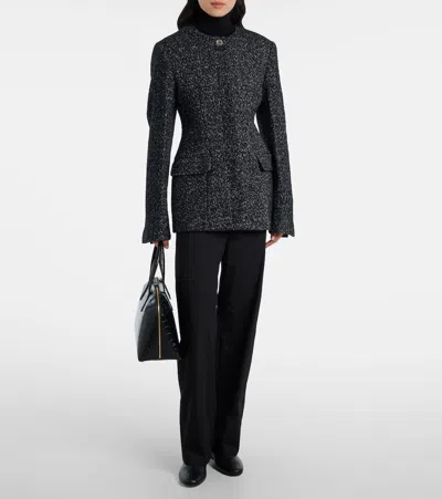 Totême Toteme Lounge Medium Crocodile-effect Leather Top Handle Bag In Black