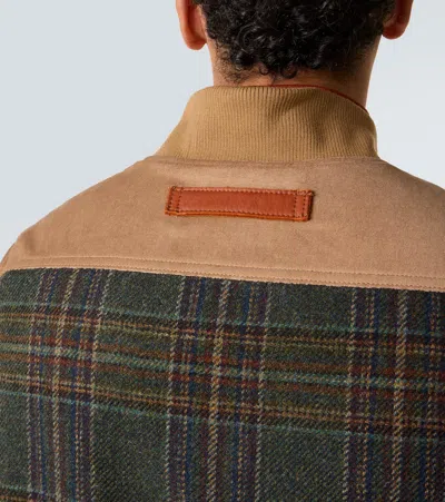 皮革边饰棉质与羊毛背心