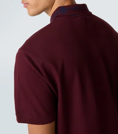 Alexander Mcqueen Alexander Mc Queen Polo Shirt With Logo On The Collar In Burgundy