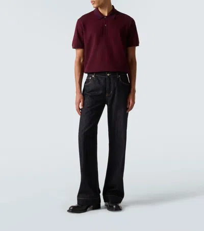 Alexander Mcqueen Alexander Mc Queen Polo Shirt With Logo On The Collar In Burgundy