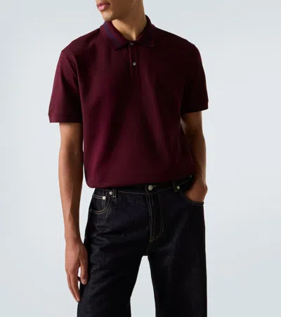 Alexander Mcqueen Alexander Mc Queen Polo Shirt With Logo On The Collar In Burgundy