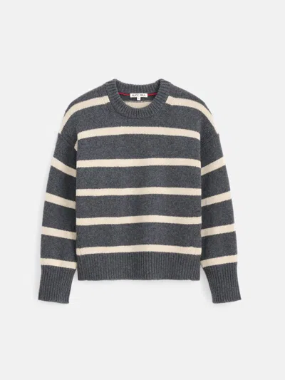 Alex Mill Nottinghill Stripe Merino Wool Blend Sweater In Gray