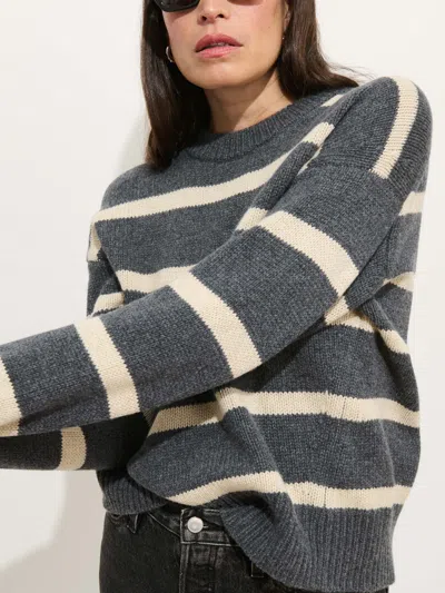 Alex Mill Nottinghill Stripe Merino Wool Blend Sweater In Gray