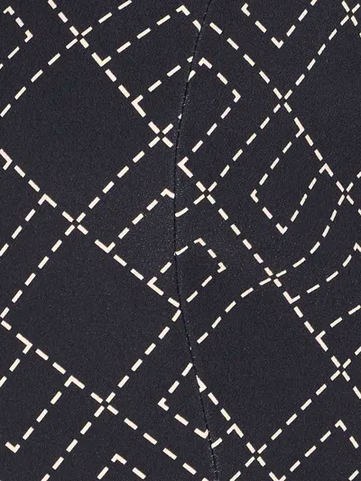 Elisabetta Franchi Charm Detail Crop Top With Geometric Pattern In Black