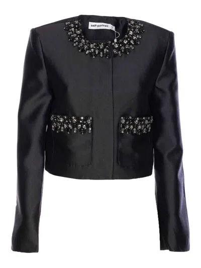 Self-portrait Jacket In Black