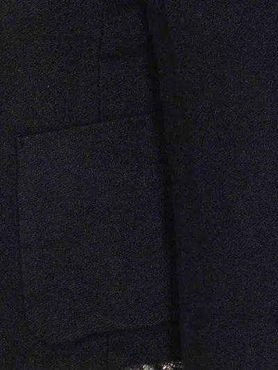 Uma Wang Distressed Frayed Hem Jacket With Front Pockets In Black