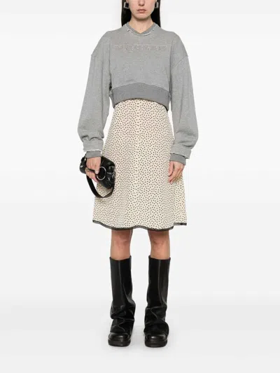 Alexander Mcqueen Alexander Mc Queen Logo Cotton Cropped Sweatshirt In Gray