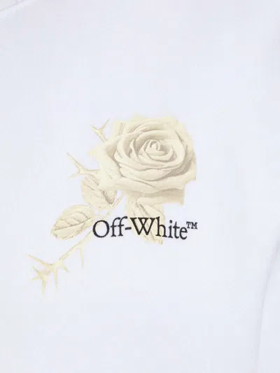 Off-white Roses Arrows Cropped Sweatshirt In White