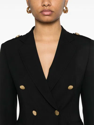 Tagliatore Wool Double-breasted Jacket Featuring Back Vent In Black