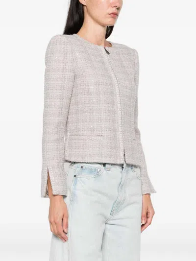 Emporio Armani Wool Blend Blazer Jacket In Neutral