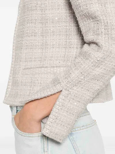 Emporio Armani Wool Blend Blazer Jacket In Neutral