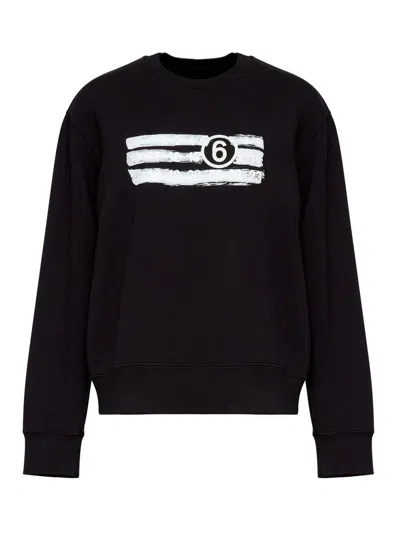 Mm6 Maison Margiela Oversized Cotton-jersey Sweatshirt In Black
