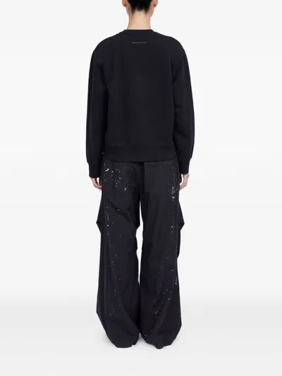 Mm6 Maison Margiela Oversized Cotton-jersey Sweatshirt In Black