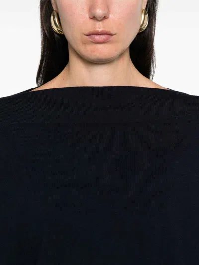 Daniela Gregis Wool Boat-neck Sweater In Black