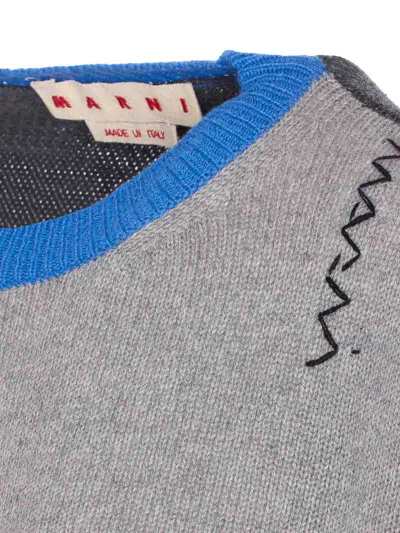 Marni Knitwear Crop Crew Neck Long Sleeves In Gray