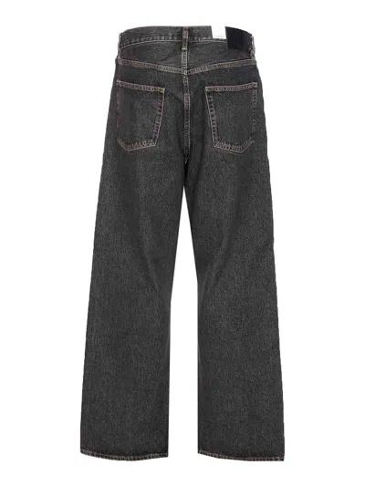 Sunflower Loose Fit Black Stone Washed Organic Denim Jeans In Multi